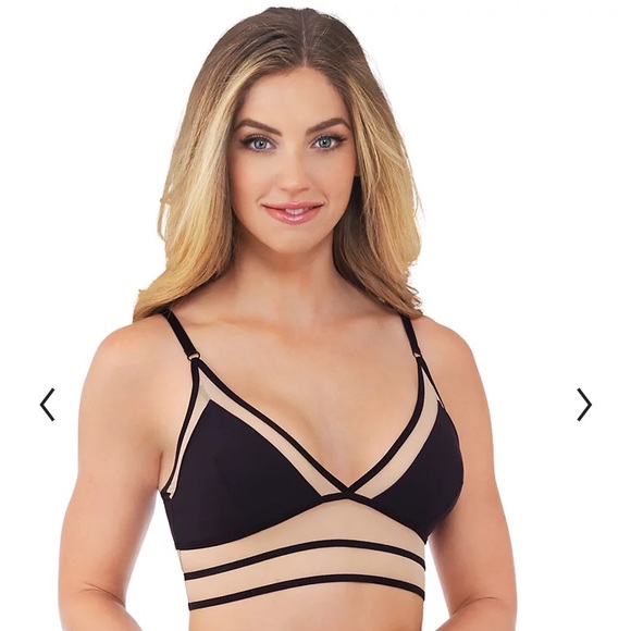 Lily of France Black and Cream Bralette Size Med - Picture 3 of 4